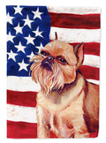 USA American Flag with Brussels Griffon House Flag 28x40 Porch Sleeve Pole Decorative Outside Yard Banner Artwork Wall Hanging, Polyester