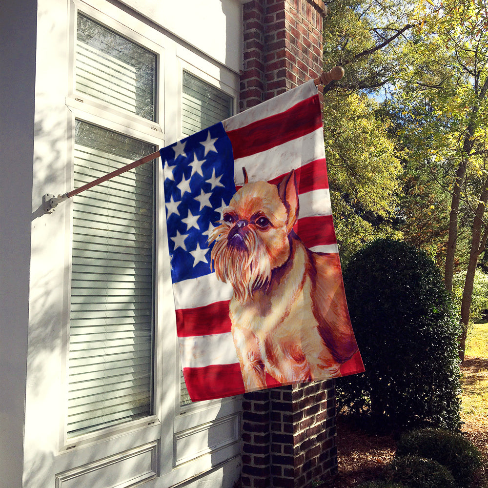 USA American Flag with Brussels Griffon House Flag 28x40 Porch Sleeve Pole Decorative Outside Yard Banner Artwork Wall Hanging, Polyester