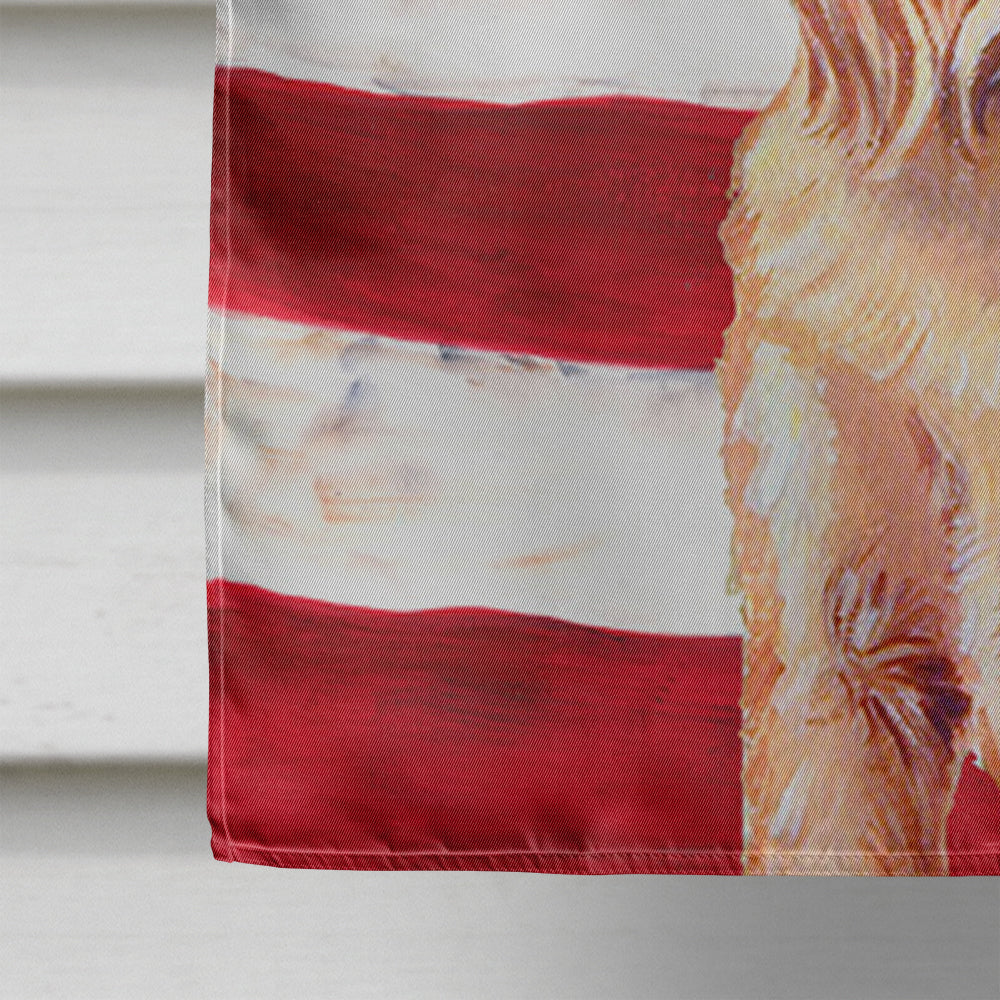 USA American Flag with Brussels Griffon House Flag 28x40 Porch Sleeve Pole Decorative Outside Yard Banner Artwork Wall Hanging, Polyester