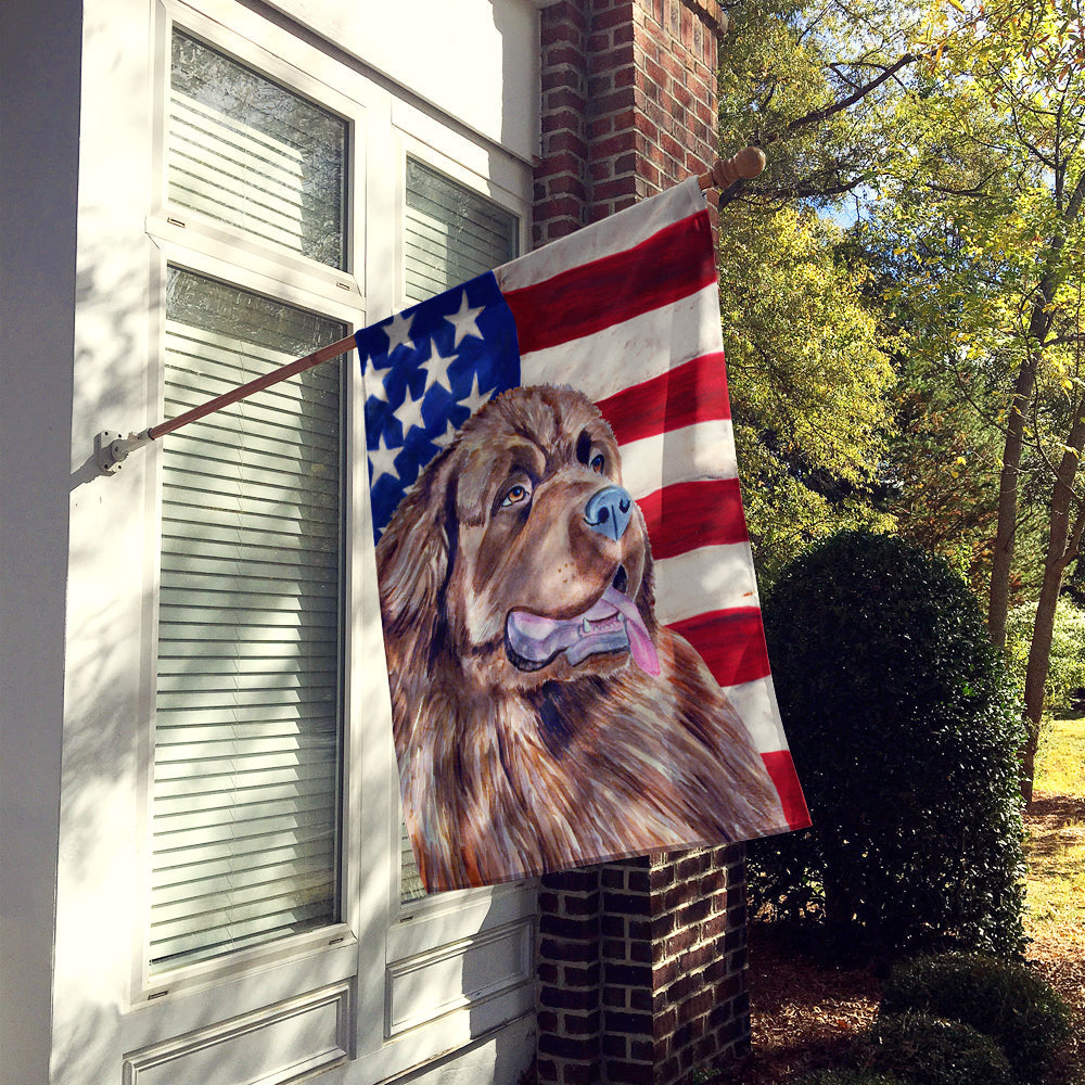 USA American Flag with Newfoundland House Flag 28x40 Porch Sleeve Pole Decorative Outside Yard Banner Artwork Wall Hanging, Polyester