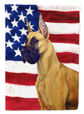 USA American Flag with Great Dane House Flag 28x40 Porch Sleeve Pole Decorative Outside Yard Banner Artwork Wall Hanging, Polyester