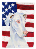 USA American Flag with Great Dane House Flag 28x40 Porch Sleeve Pole Decorative Outside Yard Banner Artwork Wall Hanging, Polyester