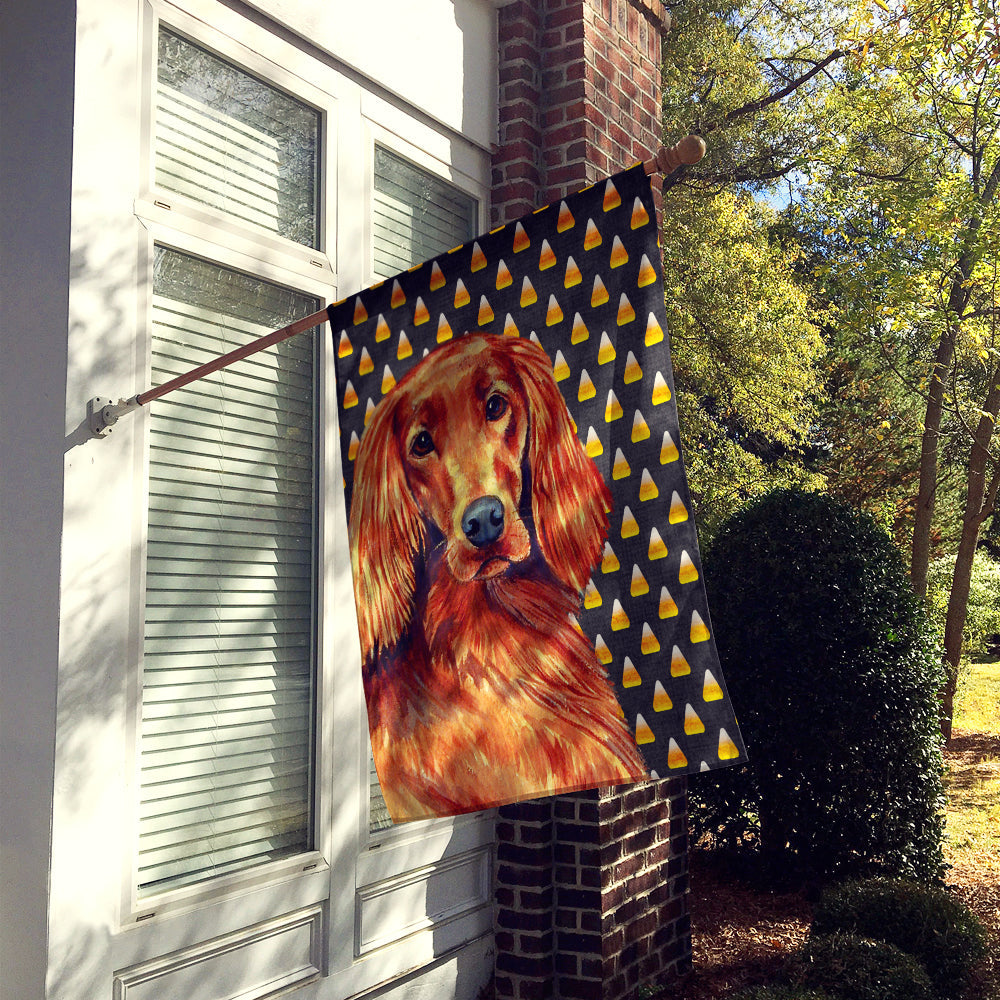 Irish Setter Candy Corn Halloween Portrait House Flag 28x40 Porch Sleeve Pole Decorative Outside Yard Banner Artwork Wall Hanging, Polyester