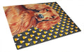 Irish Setter Candy Corn Halloween Portrait Cutting Board Tempered Glass Kitchen Cutting Surface, Heat Resistant Chopping, Non-Slip Feet, Food Prep & Serving