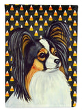 Papillon Candy Corn Halloween Portrait House Flag 28x40 Porch Sleeve Pole Decorative Outside Yard Banner Artwork Wall Hanging, Polyester