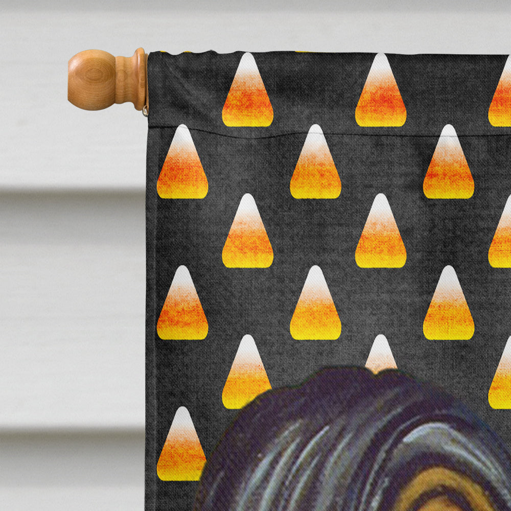 Papillon Candy Corn Halloween Portrait House Flag 28x40 Porch Sleeve Pole Decorative Outside Yard Banner Artwork Wall Hanging, Polyester