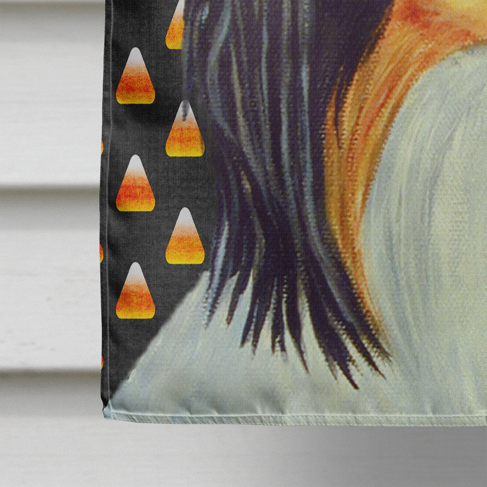Papillon Candy Corn Halloween Portrait House Flag 28x40 Porch Sleeve Pole Decorative Outside Yard Banner Artwork Wall Hanging, Polyester