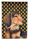 Dachshund Candy Corn Halloween Portrait House Flag 28x40 Porch Sleeve Pole Decorative Outside Yard Banner Artwork Wall Hanging, Polyester