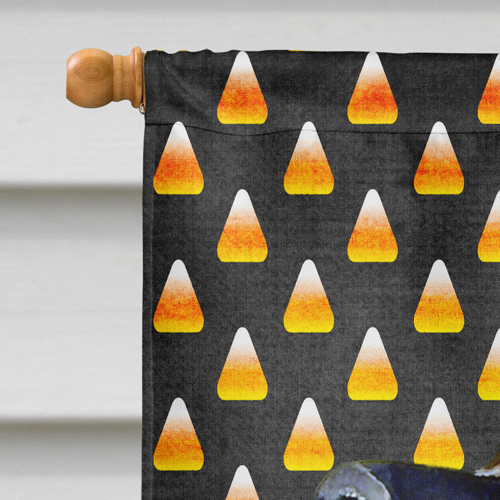 Leonberger Candy Corn Halloween Portrait House Flag 28x40 Porch Sleeve Pole Decorative Outside Yard Banner Artwork Wall Hanging, Polyester