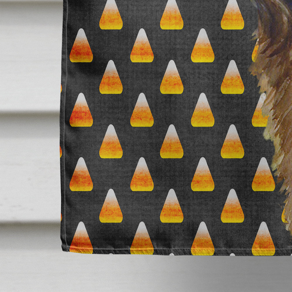 Leonberger Candy Corn Halloween Portrait House Flag 28x40 Porch Sleeve Pole Decorative Outside Yard Banner Artwork Wall Hanging, Polyester