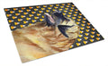 Leonberger Candy Corn Halloween Portrait Cutting Board Tempered Glass Kitchen Cutting Surface, Heat Resistant Chopping, Non-Slip Feet, Food Prep & Serving