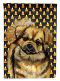 Tibetan Spaniel Candy Corn Halloween Portrait House Flag 28x40 Porch Sleeve Pole Decorative Outside Yard Banner Artwork Wall Hanging, Polyester