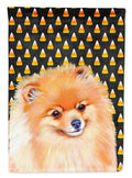 Pomeranian Candy Corn Halloween Portrait House Flag 28x40 Porch Sleeve Pole Decorative Outside Yard Banner Artwork Wall Hanging, Polyester
