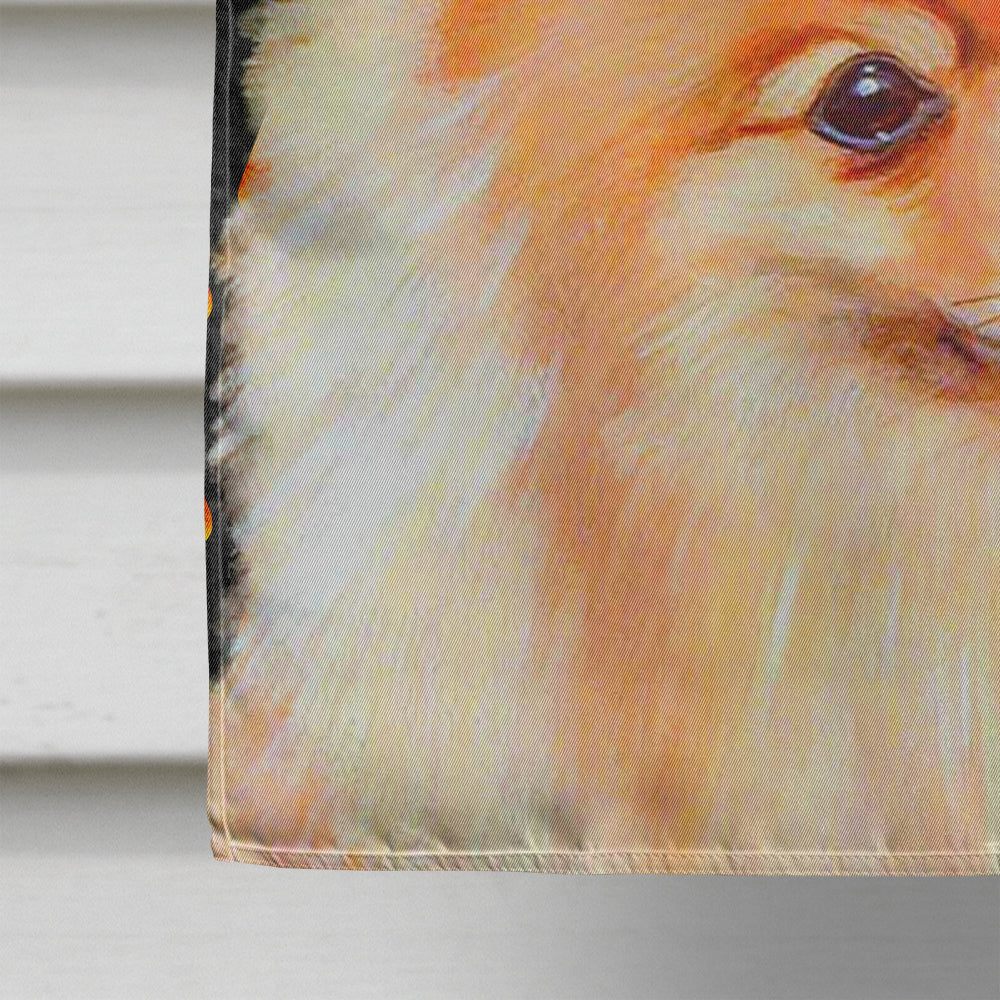 Pomeranian Candy Corn Halloween Portrait House Flag 28x40 Porch Sleeve Pole Decorative Outside Yard Banner Artwork Wall Hanging, Polyester