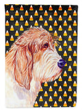 Petit Basset Griffon Vendeen Candy Corn Halloween Portrait House Flag 28x40 Porch Sleeve Pole Decorative Outside Yard Banner Artwork Wall Hanging, Polyester
