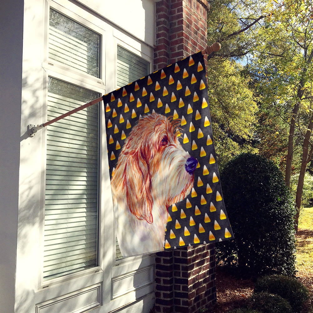 Petit Basset Griffon Vendeen Candy Corn Halloween Portrait House Flag 28x40 Porch Sleeve Pole Decorative Outside Yard Banner Artwork Wall Hanging, Polyester