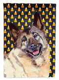 Norwegian Elkhound Candy Corn Halloween Portrait House Flag 28x40 Porch Sleeve Pole Decorative Outside Yard Banner Artwork Wall Hanging, Polyester