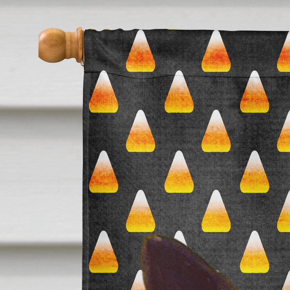 Norwegian Elkhound Candy Corn Halloween Portrait House Flag 28x40 Porch Sleeve Pole Decorative Outside Yard Banner Artwork Wall Hanging, Polyester