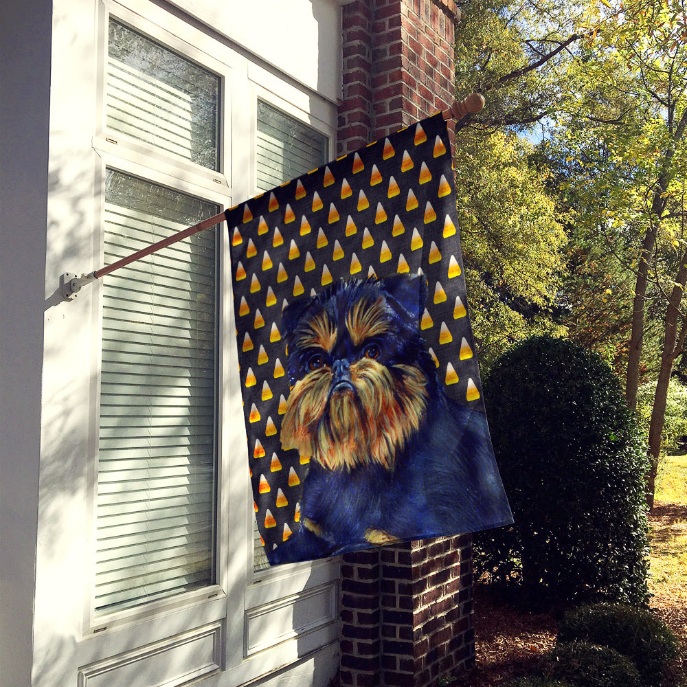 Brussels Griffon Candy Corn Halloween Portrait House Flag 28x40 Porch Sleeve Pole Decorative Outside Yard Banner Artwork Wall Hanging, Polyester