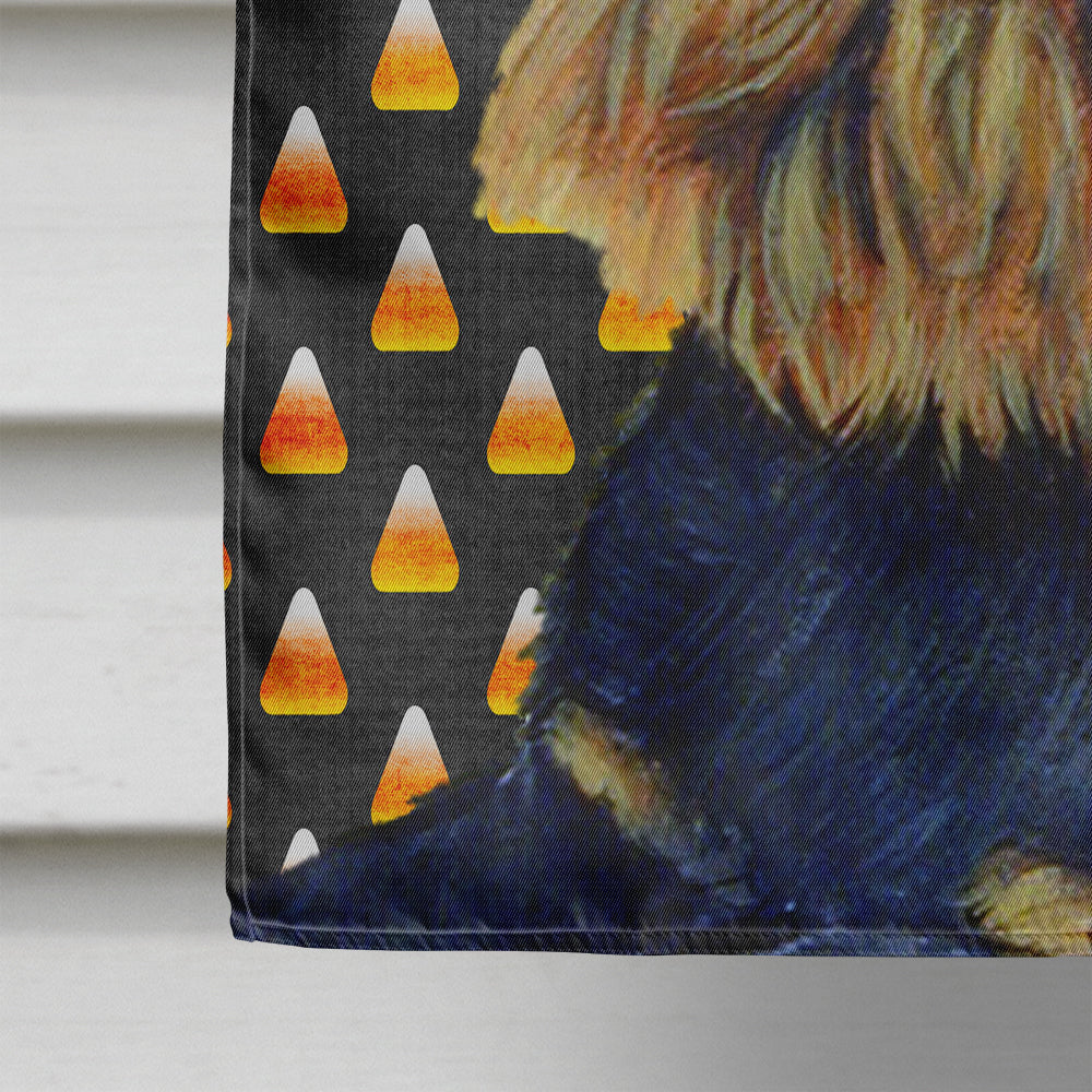 Brussels Griffon Candy Corn Halloween Portrait House Flag 28x40 Porch Sleeve Pole Decorative Outside Yard Banner Artwork Wall Hanging, Polyester