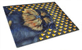 Brussels Griffon Candy Corn Halloween Portrait Cutting Board Tempered Glass Kitchen Cutting Surface, Heat Resistant Chopping, Non-Slip Feet, Food Prep & Serving