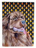 Newfoundland Candy Corn Halloween Portrait House Flag 28x40 Porch Sleeve Pole Decorative Outside Yard Banner Artwork Wall Hanging, Polyester
