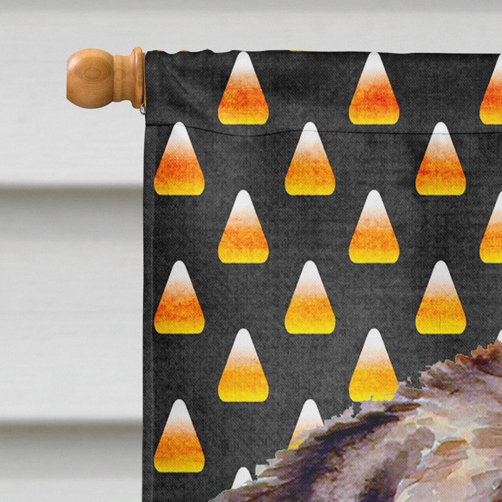 Newfoundland Candy Corn Halloween Portrait House Flag 28x40 Porch Sleeve Pole Decorative Outside Yard Banner Artwork Wall Hanging, Polyester