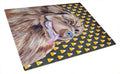 Newfoundland Candy Corn Halloween Portrait Cutting Board Tempered Glass Kitchen Cutting Surface, Heat Resistant Chopping, Non-Slip Feet, Food Prep & Serving