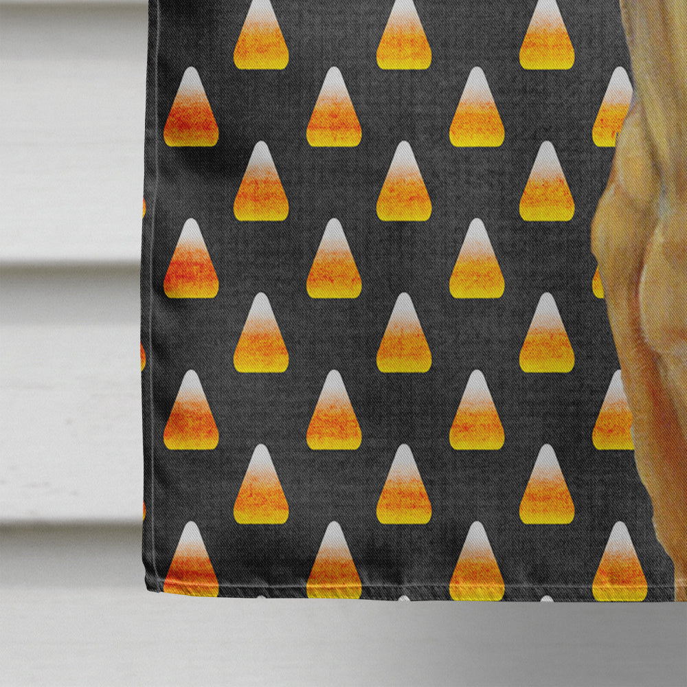Great Dane Candy Corn Halloween Portrait House Flag 28x40 Porch Sleeve Pole Decorative Outside Yard Banner Artwork Wall Hanging, Polyester
