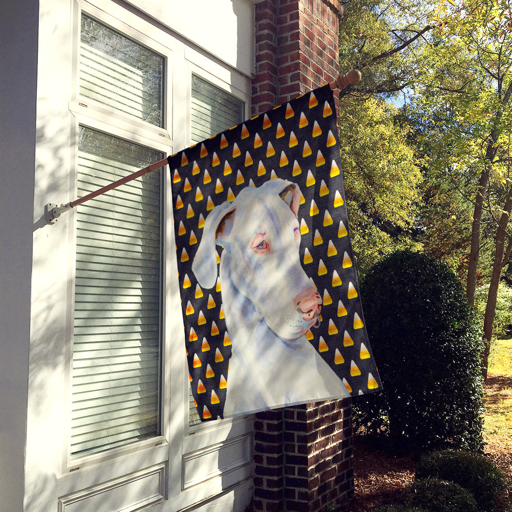 Great Dane Candy Corn Halloween Portrait House Flag 28x40 Porch Sleeve Pole Decorative Outside Yard Banner Artwork Wall Hanging, Polyester