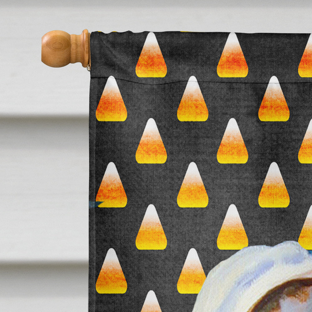 Great Dane Candy Corn Halloween Portrait House Flag 28x40 Porch Sleeve Pole Decorative Outside Yard Banner Artwork Wall Hanging, Polyester