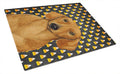 Dachshund Candy Corn Halloween Portrait Cutting Board Tempered Glass Kitchen Cutting Surface, Heat Resistant Chopping, Non-Slip Feet, Food Prep & Serving