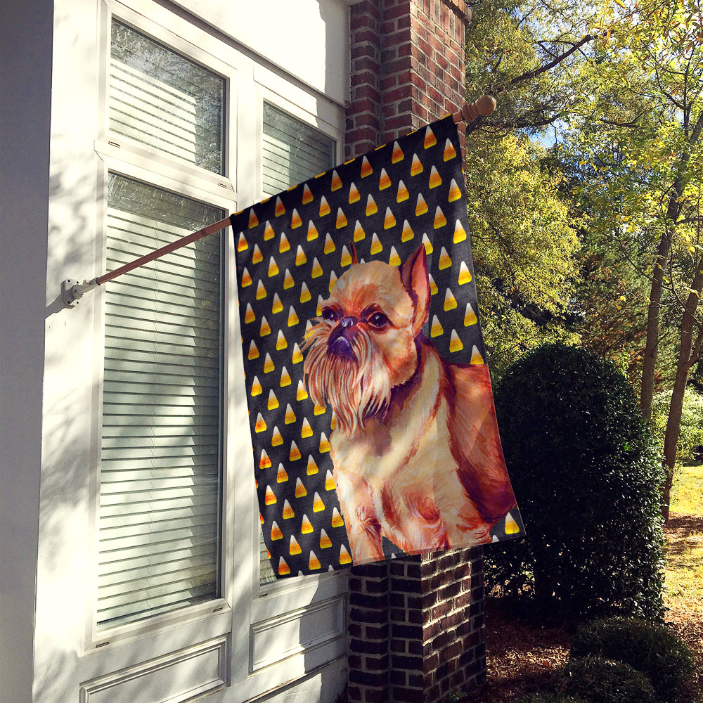 Brussels Griffon Candy Corn Halloween Portrait House Flag 28x40 Porch Sleeve Pole Decorative Outside Yard Banner Artwork Wall Hanging, Polyester