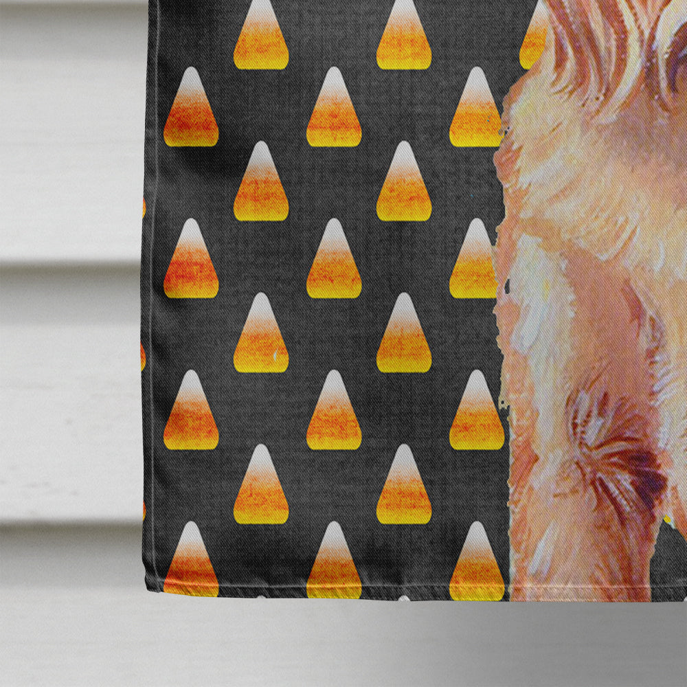 Brussels Griffon Candy Corn Halloween Portrait House Flag 28x40 Porch Sleeve Pole Decorative Outside Yard Banner Artwork Wall Hanging, Polyester