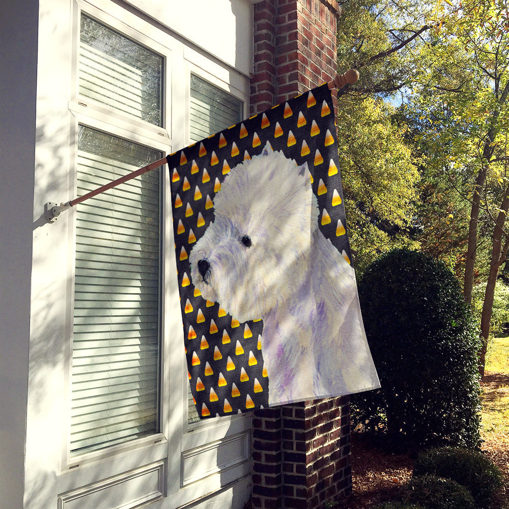 Westie Candy Corn Halloween Portrait House Flag 28x40 Porch Sleeve Pole Decorative Outside Yard Banner Artwork Wall Hanging, Polyester