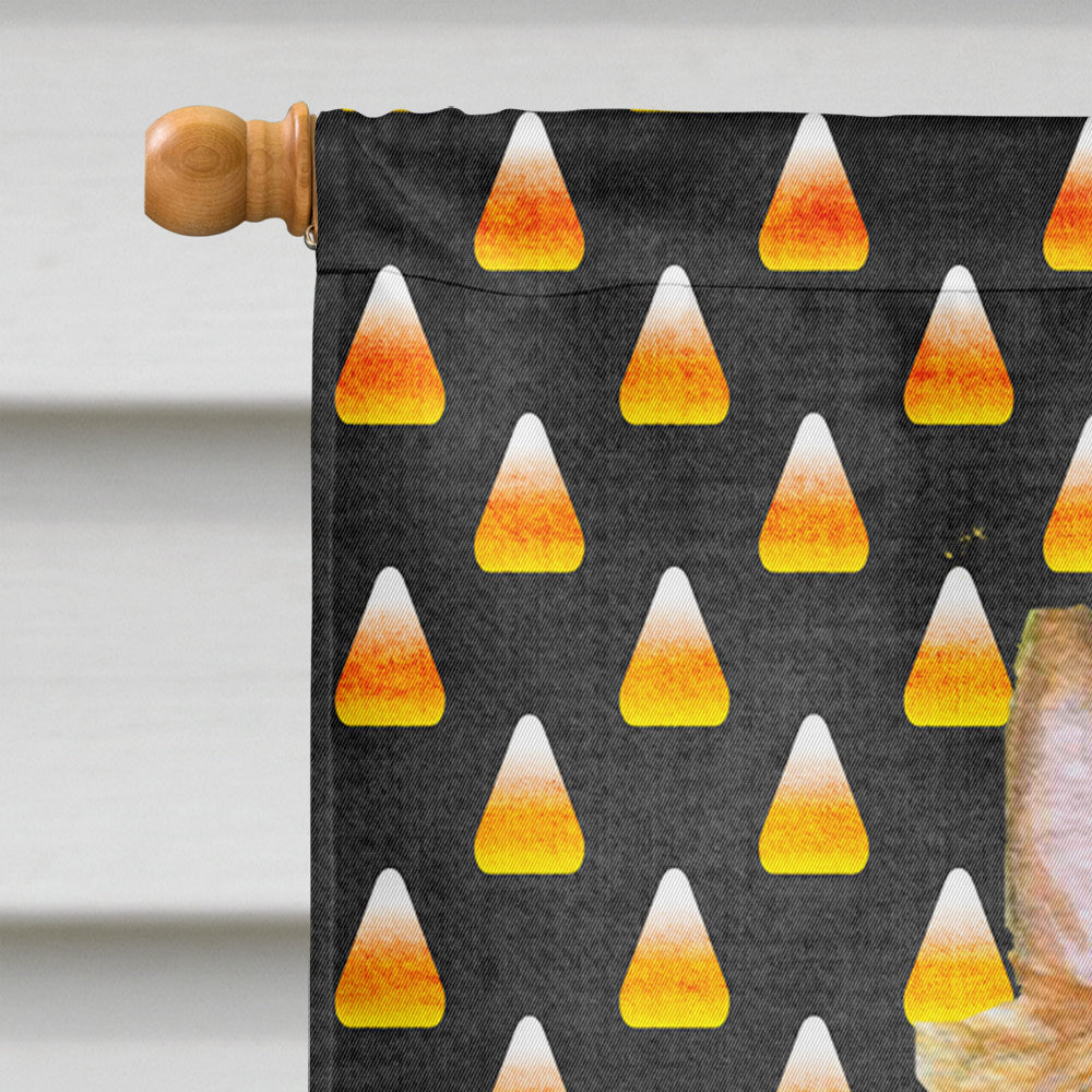 Silky Terrier Candy Corn Halloween Portrait House Flag 28x40 Porch Sleeve Pole Decorative Outside Yard Banner Artwork Wall Hanging, Polyester