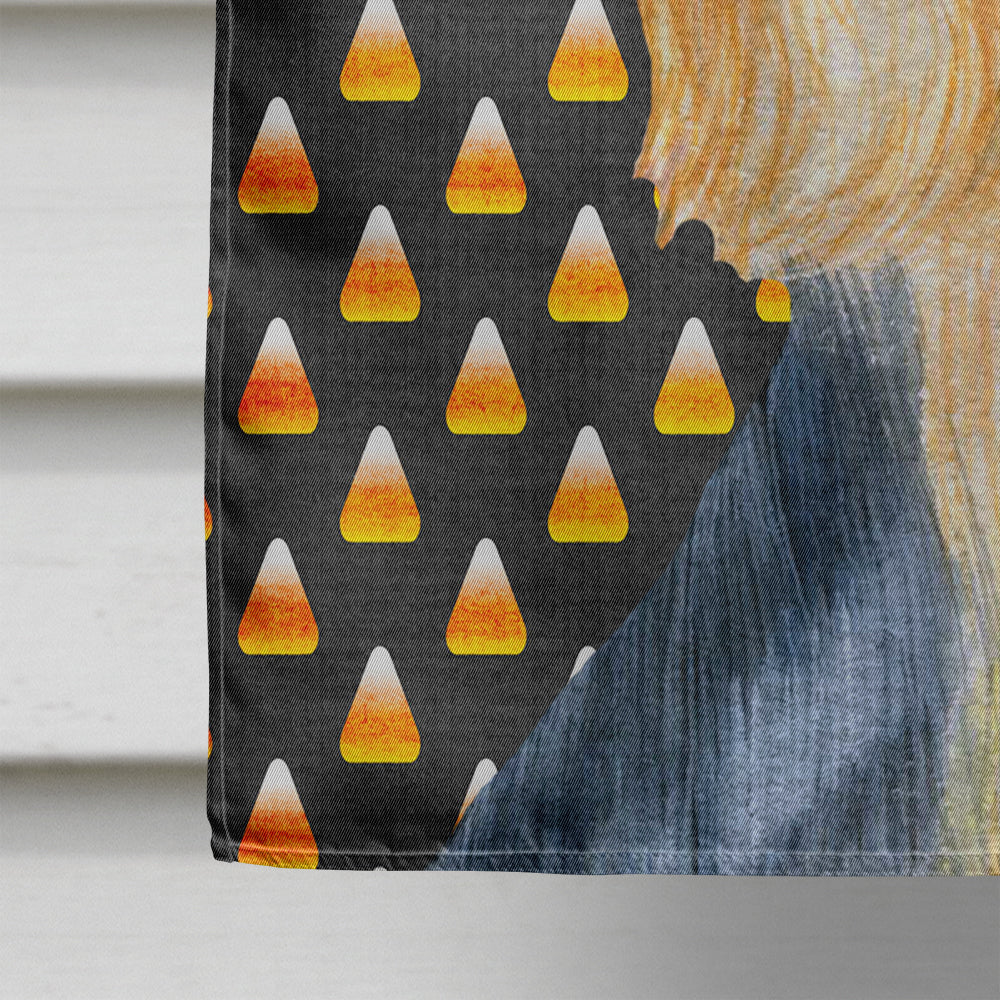 Silky Terrier Candy Corn Halloween Portrait House Flag 28x40 Porch Sleeve Pole Decorative Outside Yard Banner Artwork Wall Hanging, Polyester