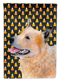 Australian Cattle Dog Candy Corn Halloween Portrait House Flag 28x40 Porch Sleeve Pole Decorative Outside Yard Banner Artwork Wall Hanging, Polyester