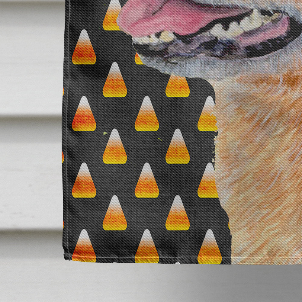 Australian Cattle Dog Candy Corn Halloween Portrait House Flag 28x40 Porch Sleeve Pole Decorative Outside Yard Banner Artwork Wall Hanging, Polyester