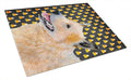Australian Cattle Dog Candy Corn Halloween Portrait Cutting Board Tempered Glass Kitchen Cutting Surface, Heat Resistant Chopping, Non-Slip Feet, Food Prep & Serving