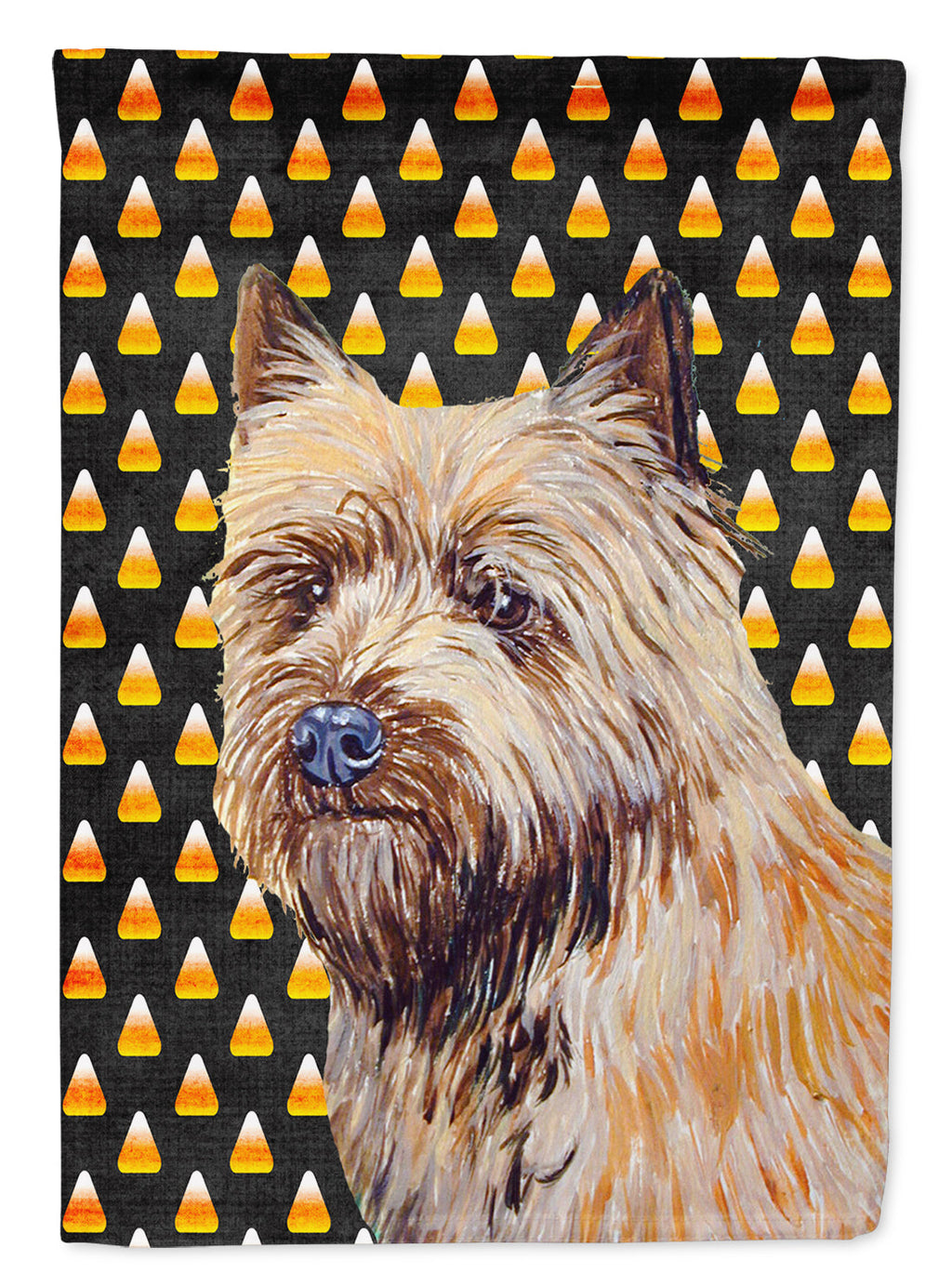 Cairn Terrier Candy Corn Halloween Portrait House Flag 28x40 Porch Sleeve Pole Decorative Outside Yard Banner Artwork Wall Hanging, Polyester