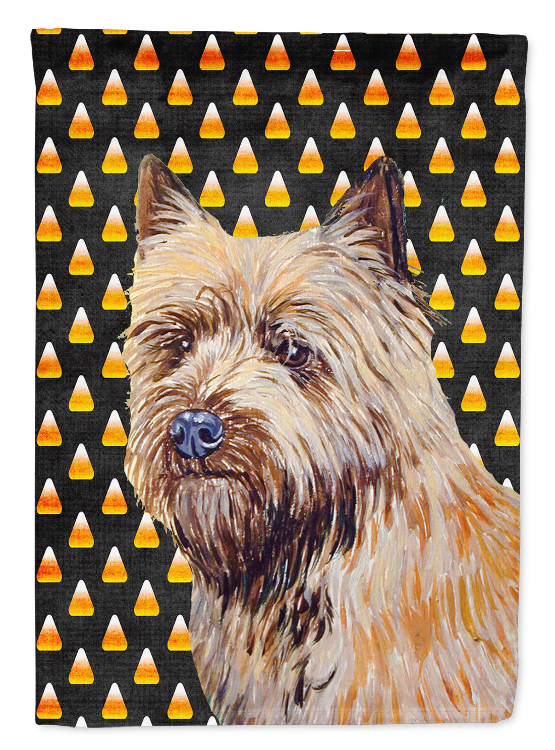 Cairn Terrier Candy Corn Halloween Portrait House Flag 28x40 Porch Sleeve Pole Decorative Outside Yard Banner Artwork Wall Hanging, Polyester