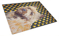 Cairn Terrier Candy Corn Halloween Portrait Cutting Board Tempered Glass Kitchen Cutting Surface, Heat Resistant Chopping, Non-Slip Feet, Food Prep & Serving