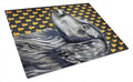 Flat Coated Retriever Candy Corn Halloween Portrait Cutting Board Tempered Glass Kitchen Cutting Surface, Heat Resistant Chopping, Non-Slip Feet, Food Prep & Serving