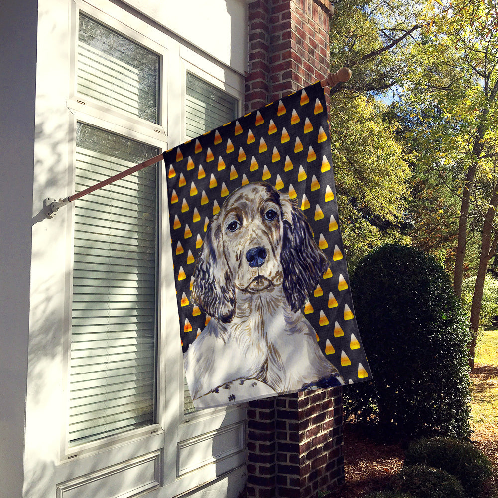 English Setter Candy Corn Halloween Portrait House Flag 28x40 Porch Sleeve Pole Decorative Outside Yard Banner Artwork Wall Hanging, Polyester