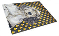 English Setter Candy Corn Halloween Portrait Cutting Board Tempered Glass Kitchen Cutting Surface, Heat Resistant Chopping, Non-Slip Feet, Food Prep & Serving