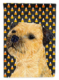 Border Terrier Candy Corn Halloween Portrait House Flag 28x40 Porch Sleeve Pole Decorative Outside Yard Banner Artwork Wall Hanging, Polyester