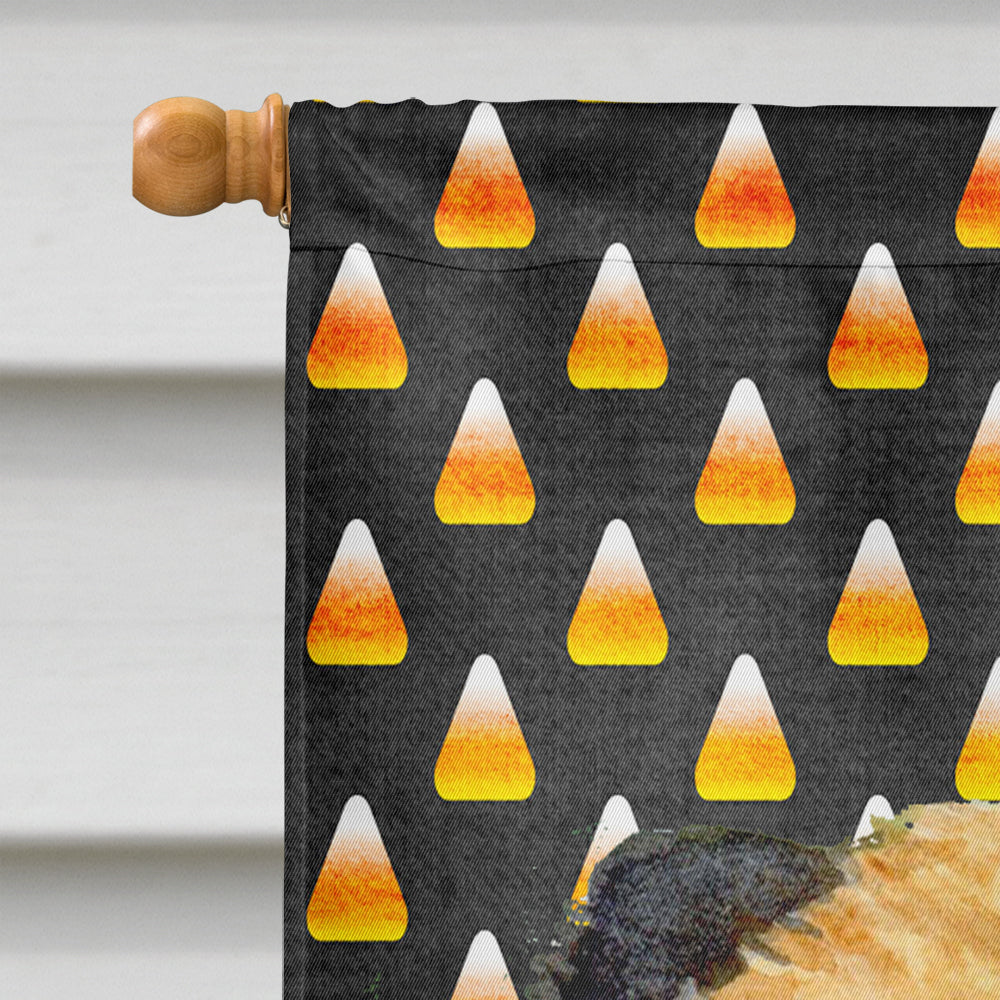 Border Terrier Candy Corn Halloween Portrait House Flag 28x40 Porch Sleeve Pole Decorative Outside Yard Banner Artwork Wall Hanging, Polyester
