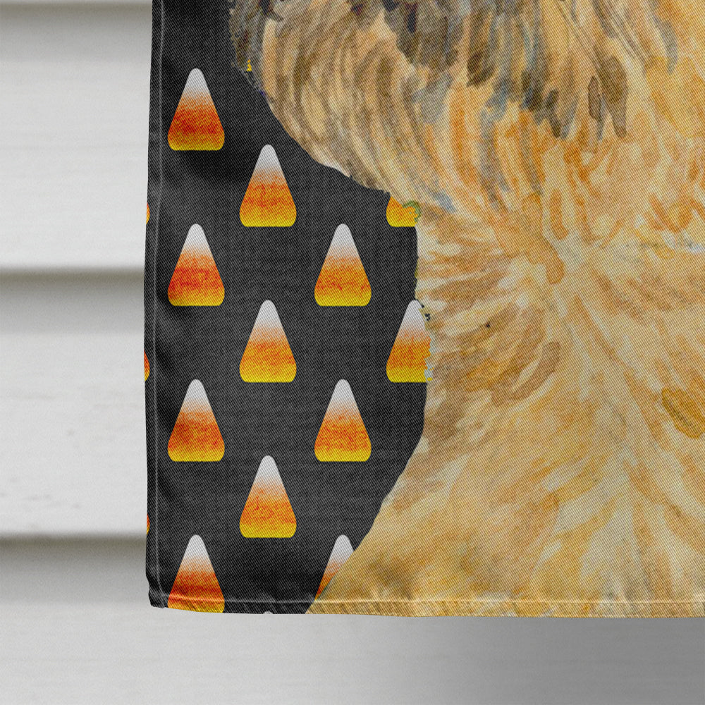 Border Terrier Candy Corn Halloween Portrait House Flag 28x40 Porch Sleeve Pole Decorative Outside Yard Banner Artwork Wall Hanging, Polyester