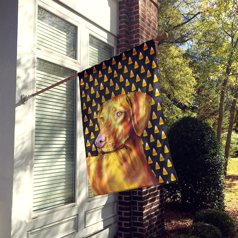 Vizsla Candy Corn Halloween Portrait House Flag 28x40 Porch Sleeve Pole Decorative Outside Yard Banner Artwork Wall Hanging, Polyester